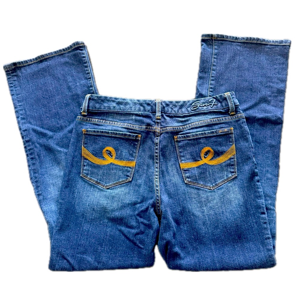 Seven 7 Women’s Bootcut Blue Jeans Size 12 EUC
